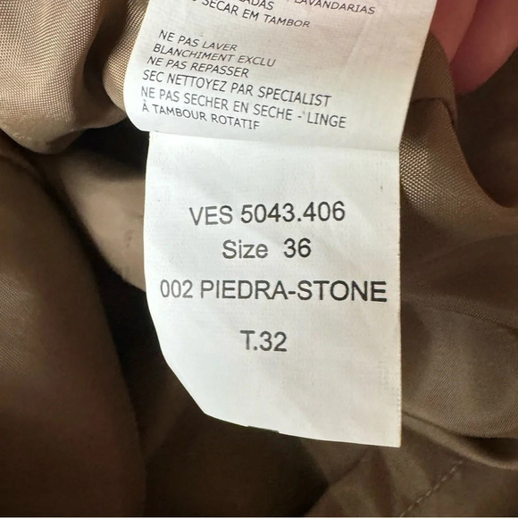 Hoss Intropia Goat Leather Short Sleeve Dress Size 36 US Size 4 Khaki Brown - Picture 11 of 16